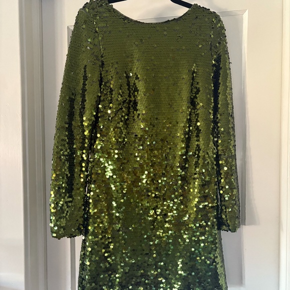 Anthropologie Dresses & Skirts - Anthropologie Green sequined cocktail dress - Worn once!